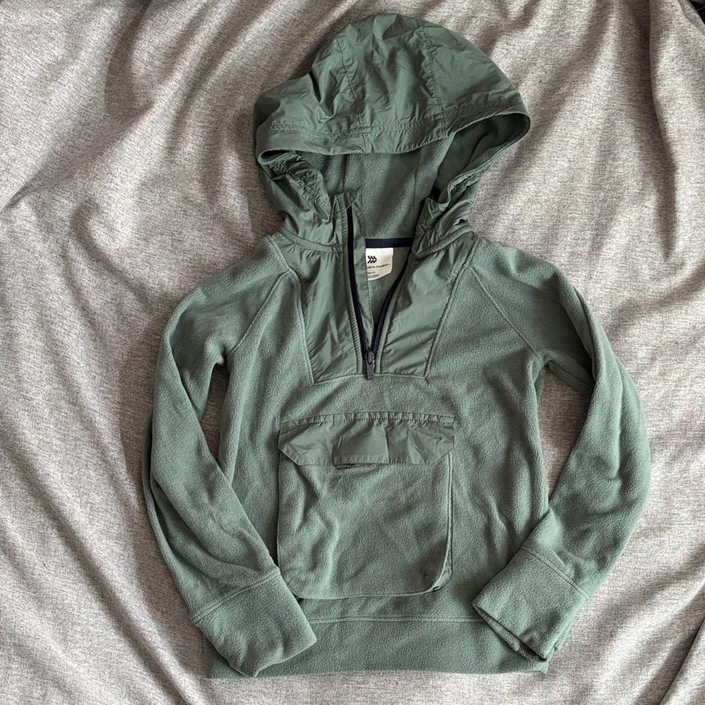 All in Motion Green Hooded Quarter-Zip Pullover Jacket - S 6/7